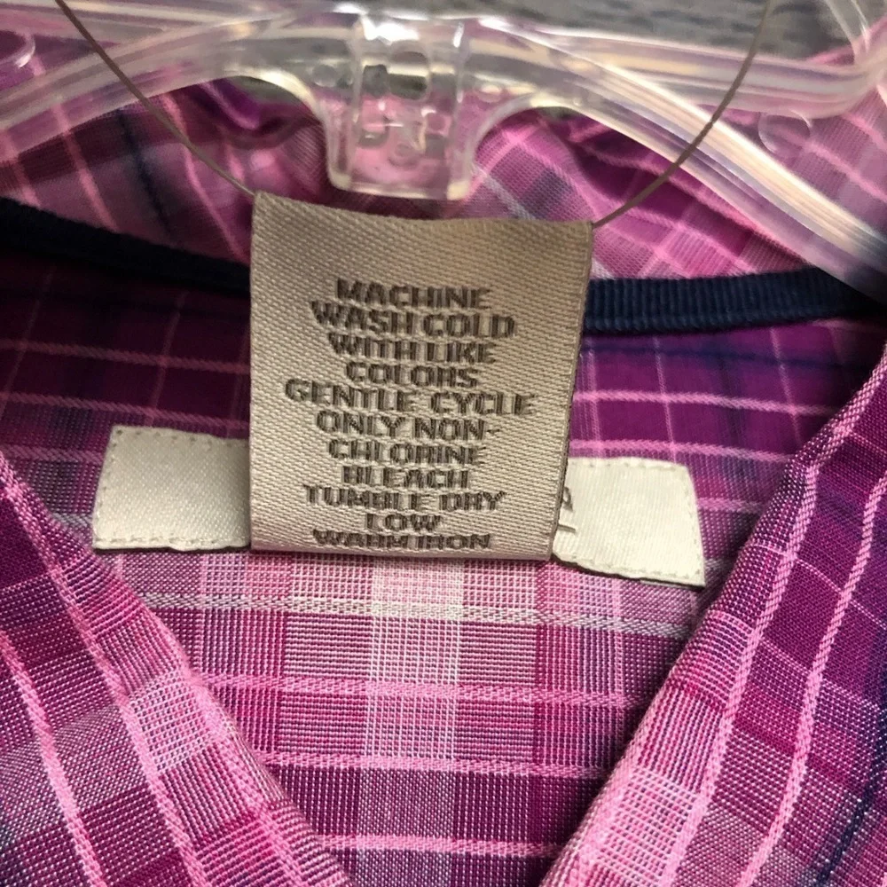NWT Madison XL, pink purple, white black, long sleeve shirt with pocket